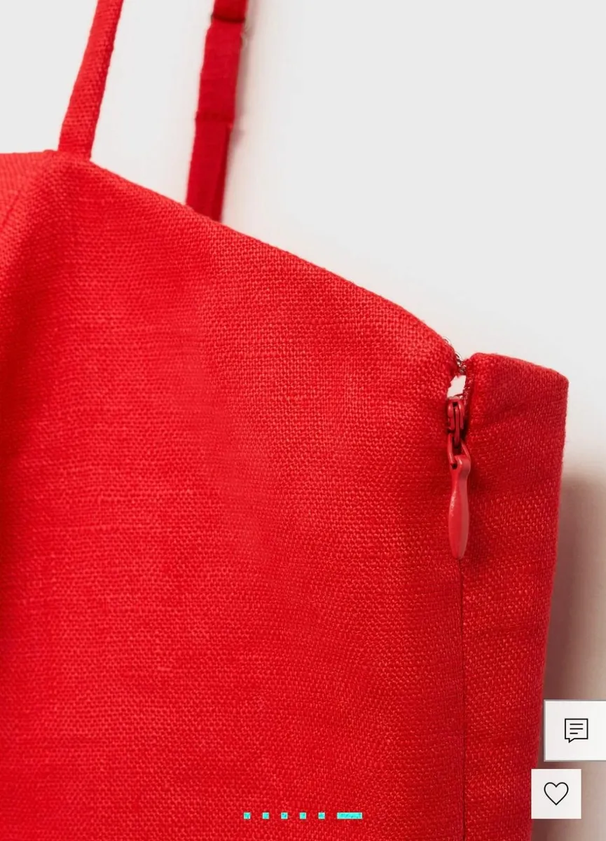 Mango Red Bow Linen Midi Dress(not worn, tags on) - Image 4