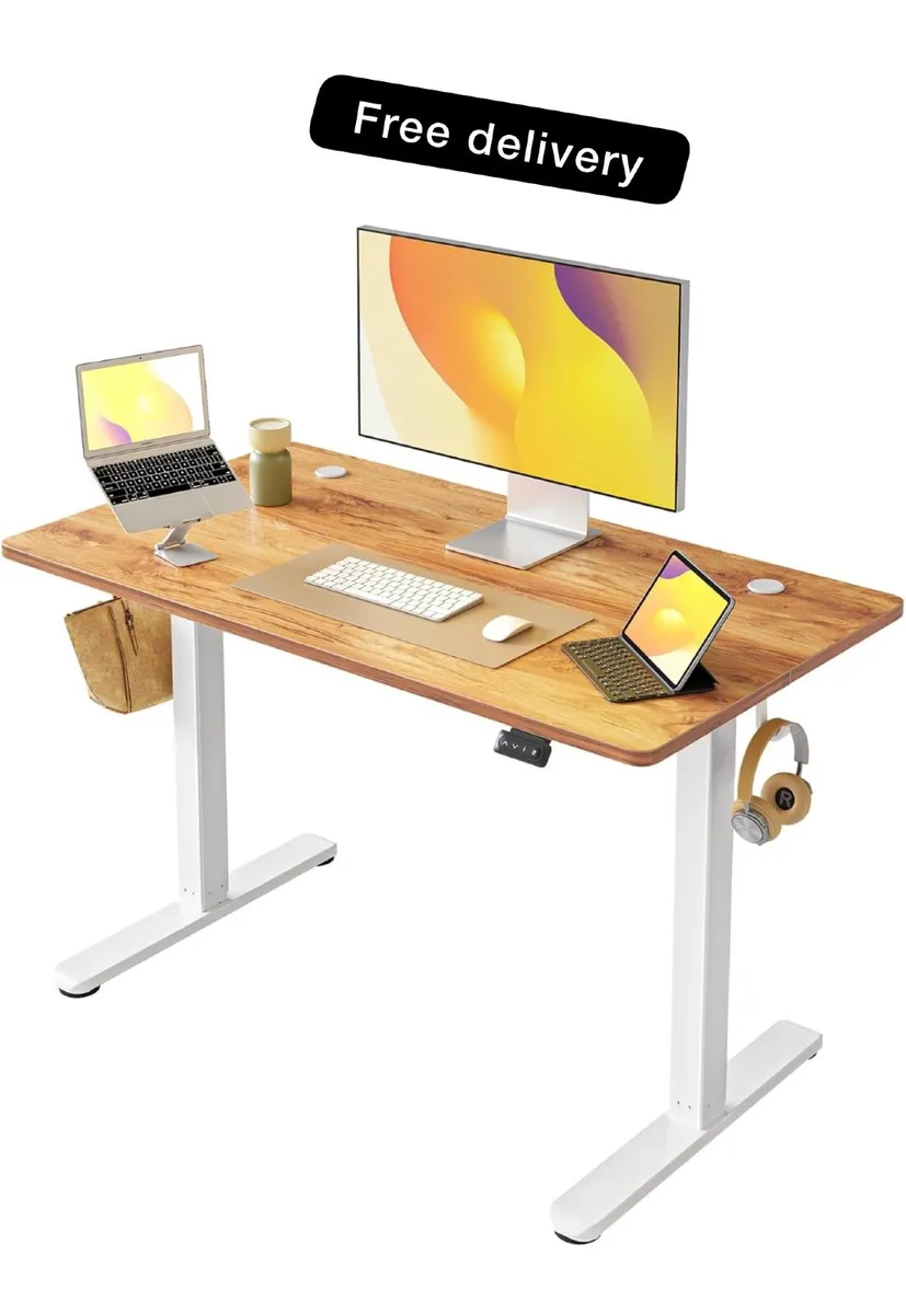 Electric Height Adjustable Standing Desk, 60x100cm - Image 1