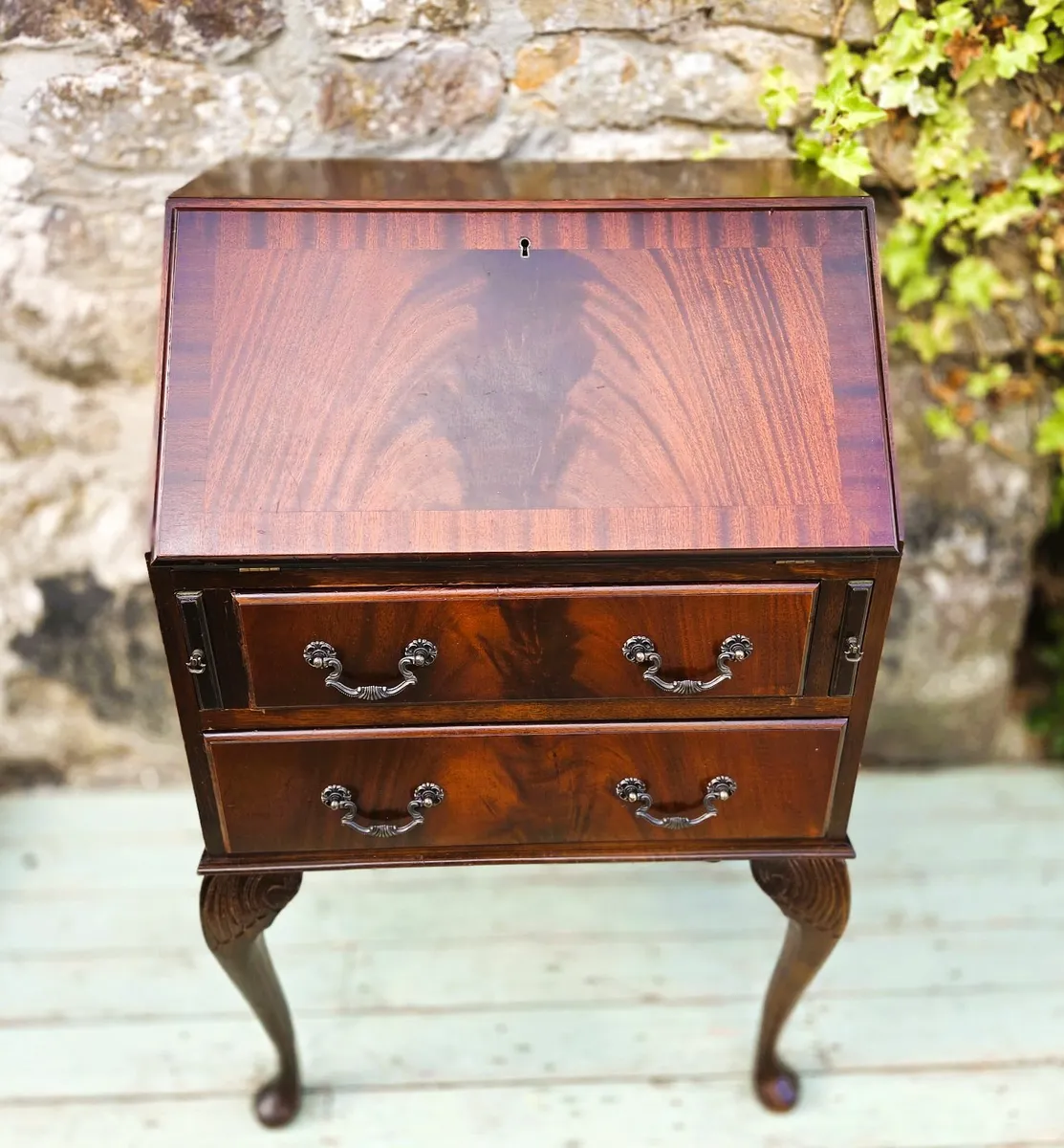 Compact Mahogany Bureau Desk - Image 2
