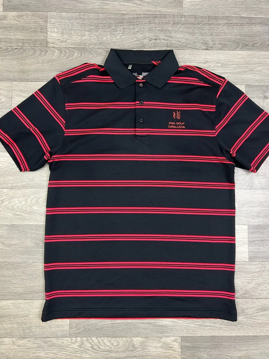 Under Armour Striped Golf Polo Shirt Mens Medium - Image 2