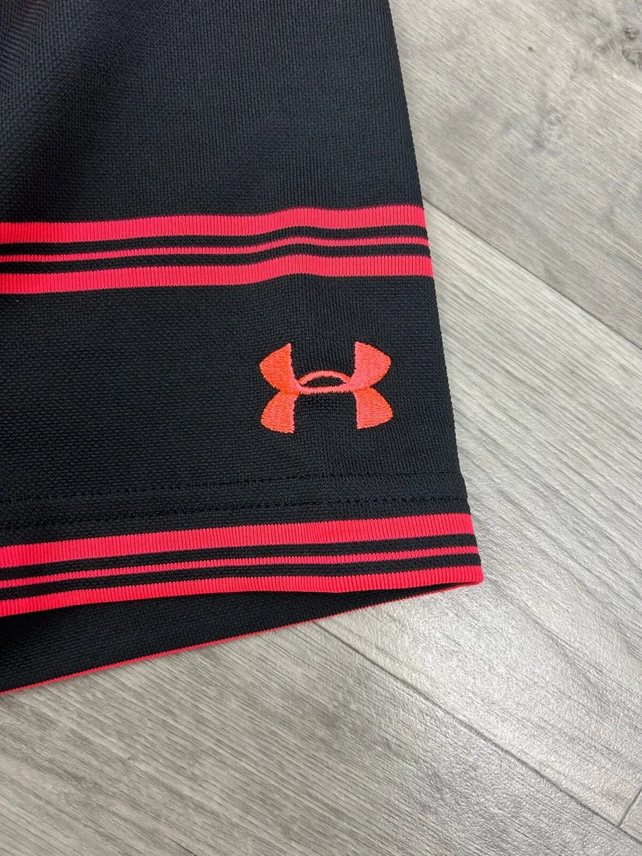 Under Armour Striped Golf Polo Shirt Mens Medium - Image 3