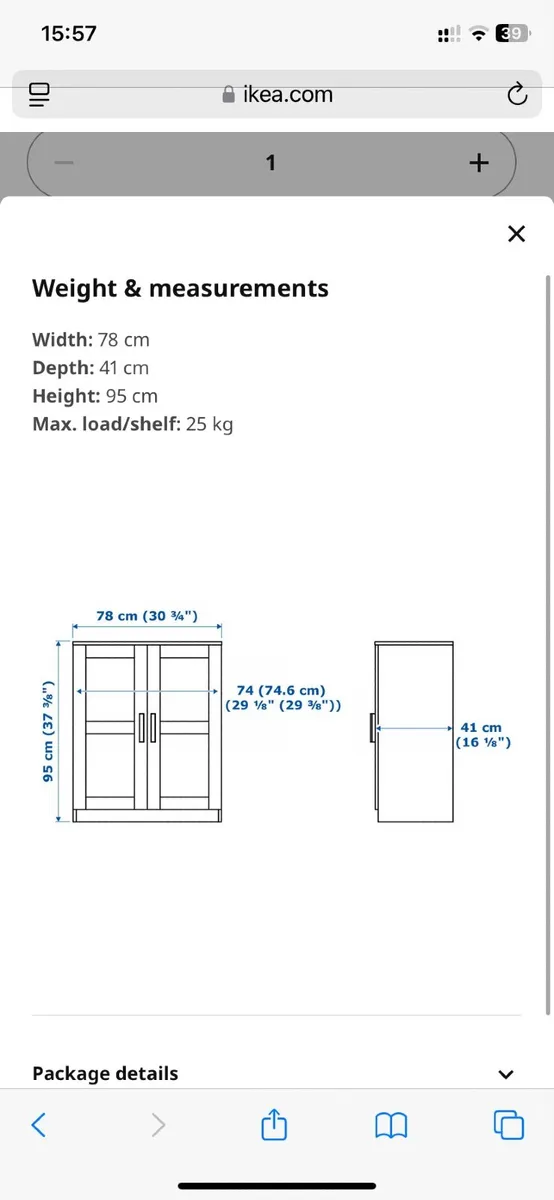 Cabinet with doors IKEA BRIMNES - Image 3