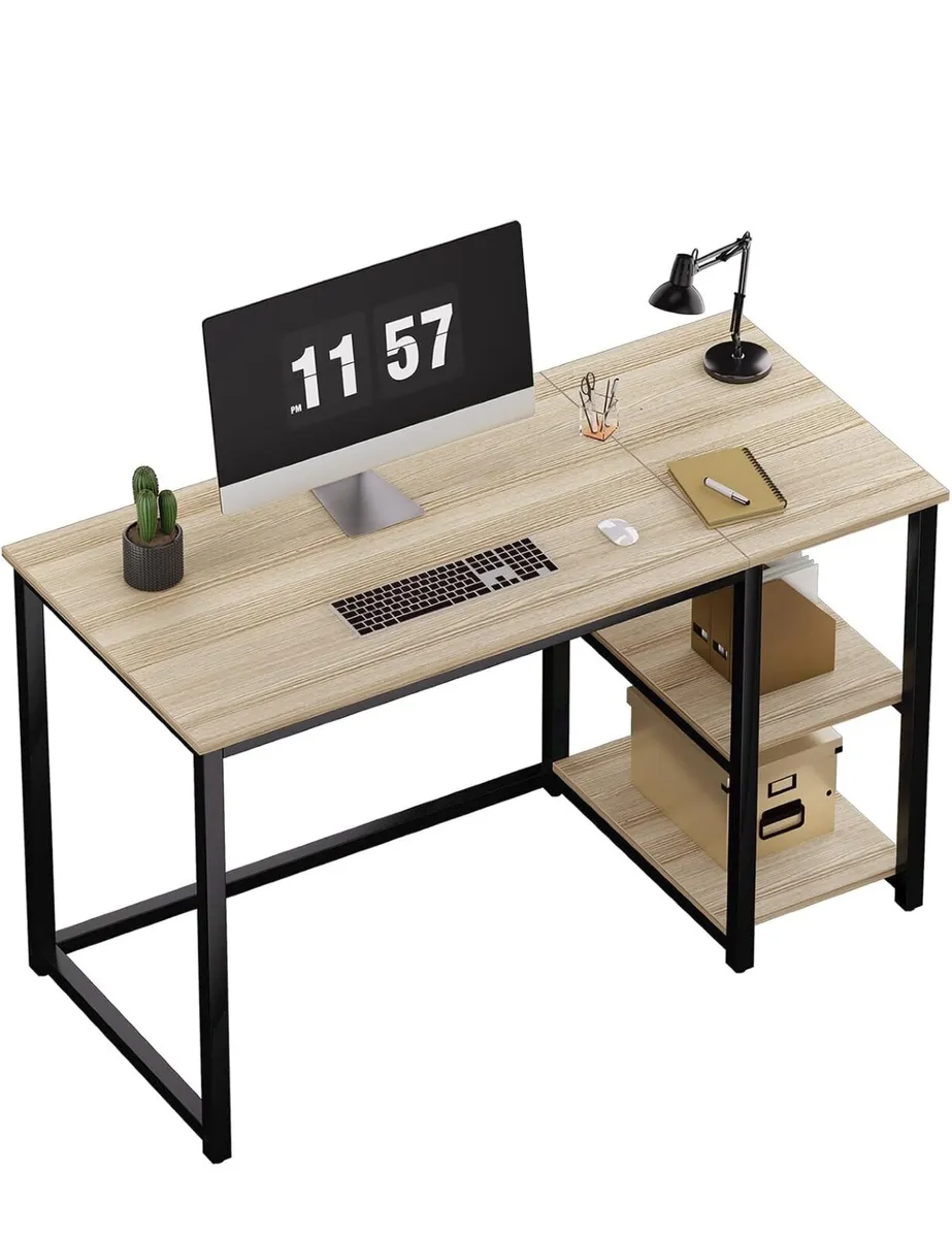 Computer Desk 120cm with 2 Tier Shelves - Image 2