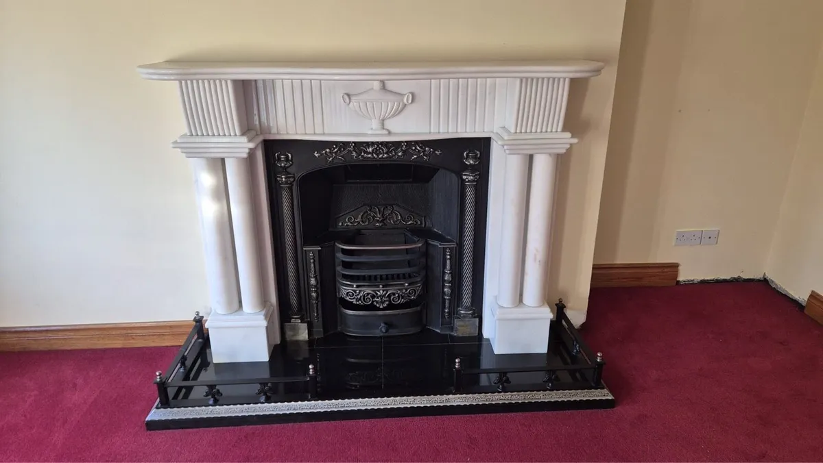 Marble Fireplace with Cast Iron Insert