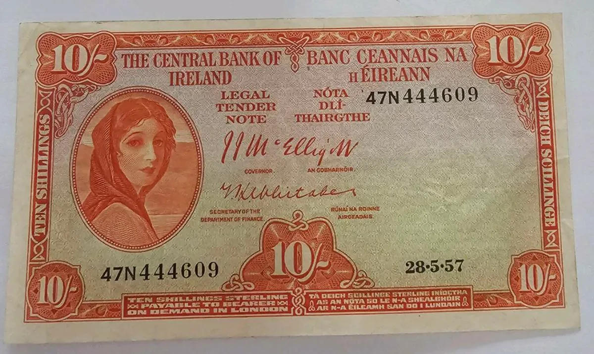 1957 lady lavery 10 schilling note - Image 1