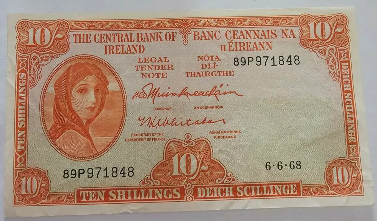 1968 lady lavery 10 schilling note - Image 1