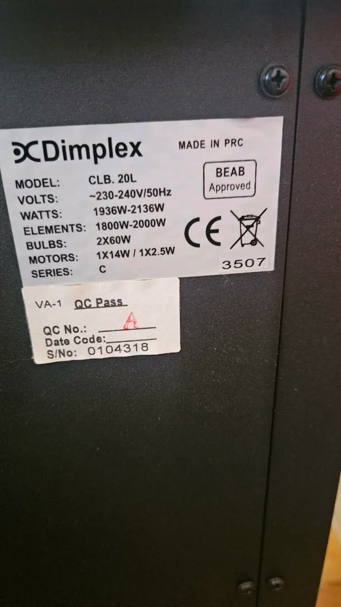 Dimplex Club Optiflame 2kw electric stove - Image 4