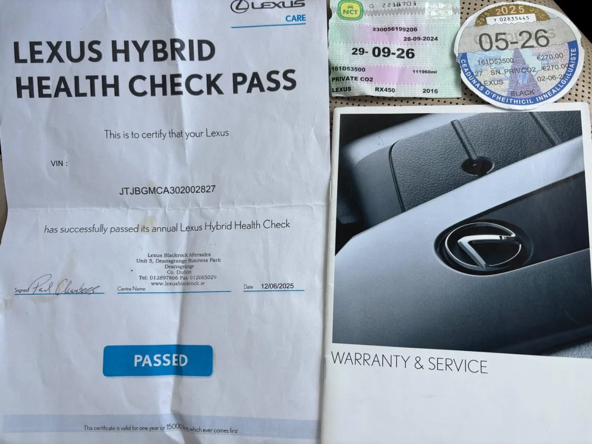 2016 LEXUS RX450 LUXURY HYBRID FSH NCT TAX MINT - Image 2