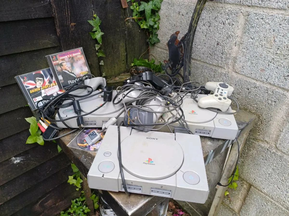 3 Vintage PlayStation Consoles - Image 1