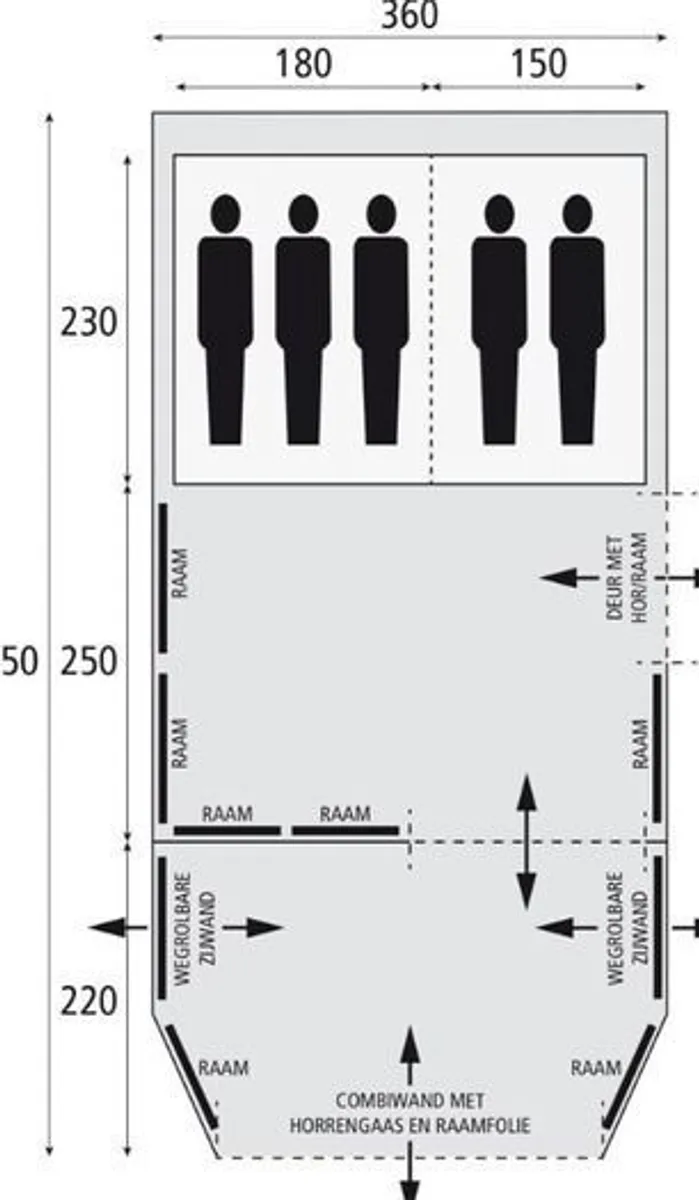 Premium Family Tent - Bardani Royal Prestige 360 Rip Stop Cotton tunnel tent - Image 3