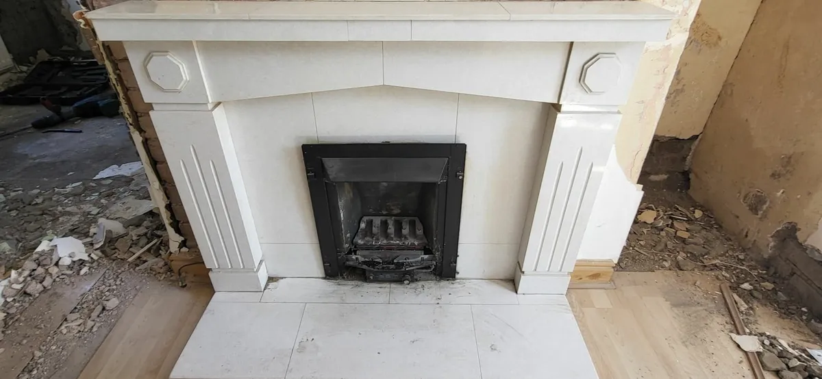 White Marble Fireplace - Image 4