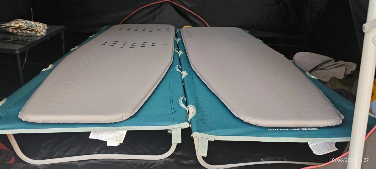 2 camping bed's and 2 self inflating mattress - Image 1
