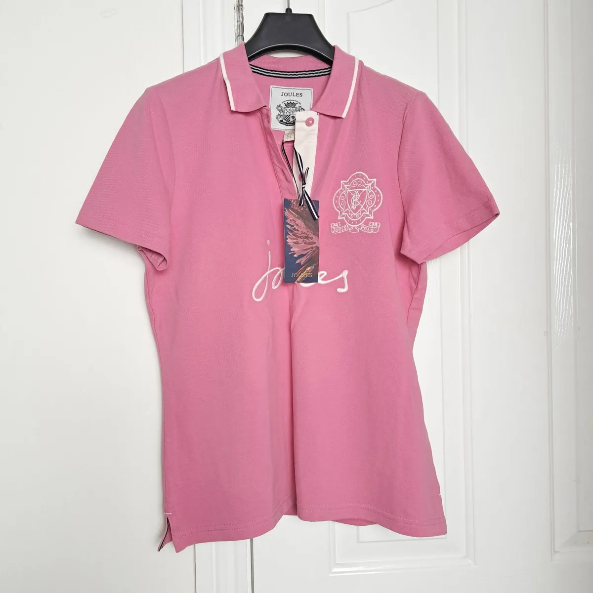 Joules Pink Polo Shirt Embroidered Logo 12UK/40EU - Image 1
