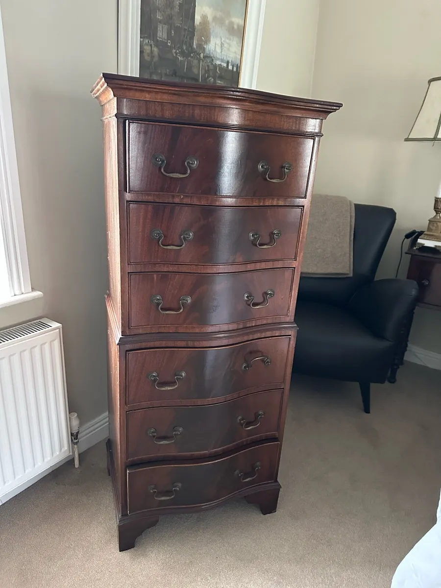Antique Tallboy Six drawer unit - Image 2