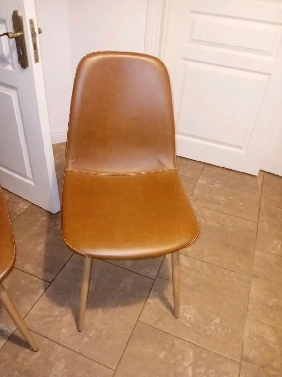 4 JYSK Faux leather dining chairs - Image 3