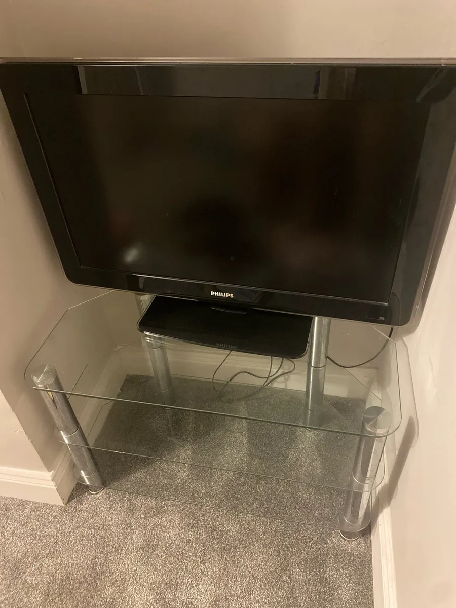 37” Philips TV + Glass stand - Image 2