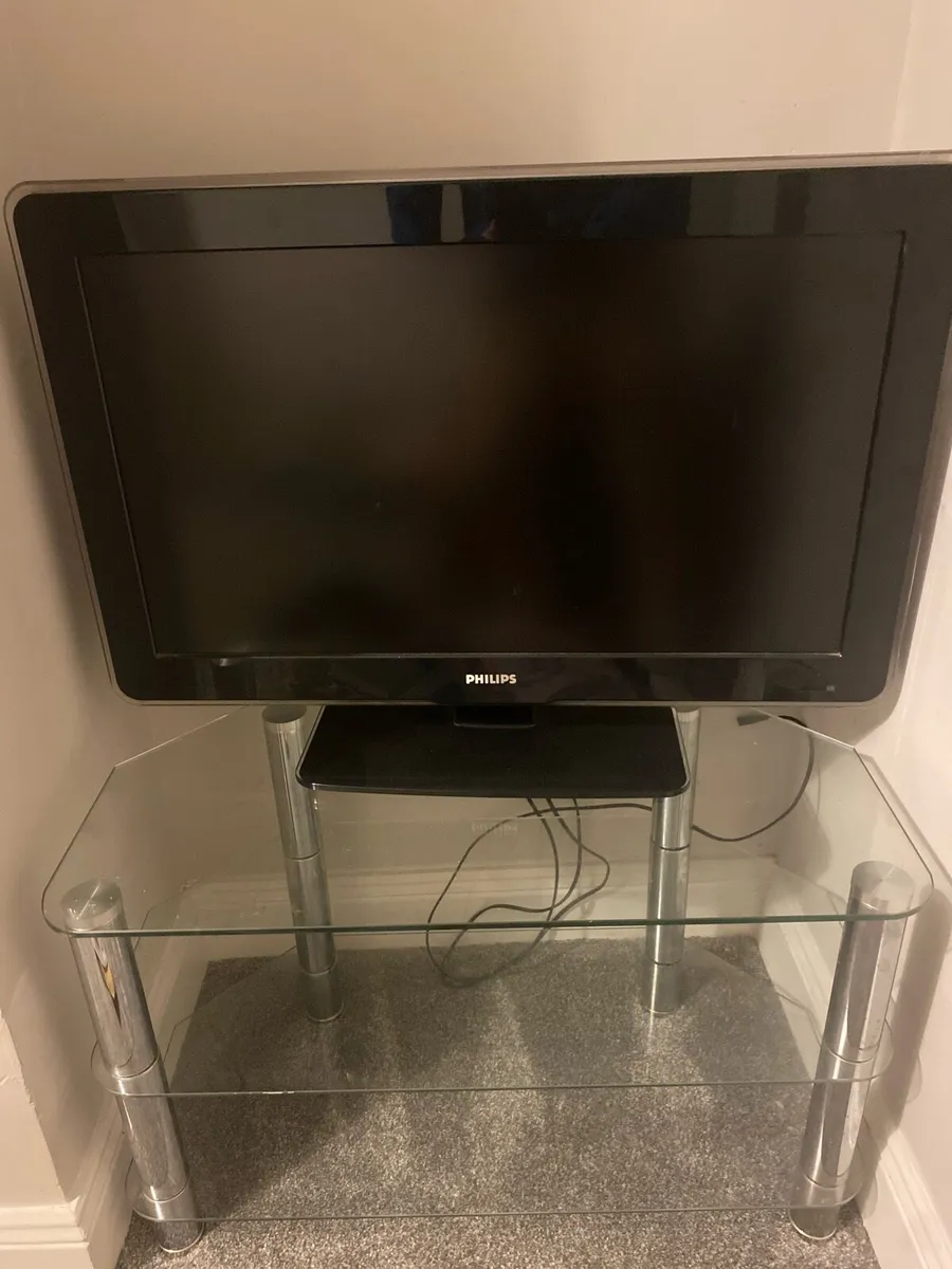 37” Philips TV + Glass stand - Image 3