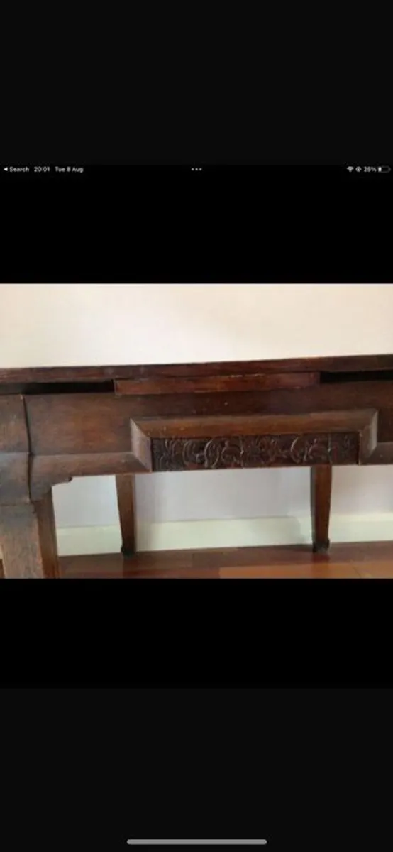 Antique extendable dining table - Image 4
