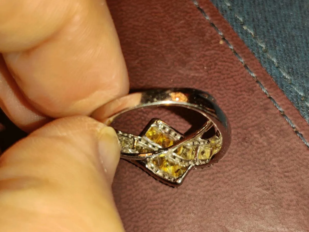 CITRINE & DIAMONDS, 14CT White Gold Ring & Cert ! - Image 4