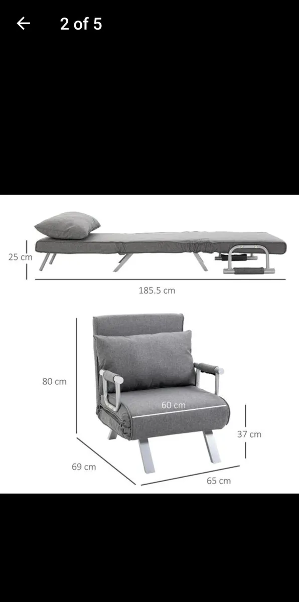 3in1 Folding Bed / Chair - Image 2