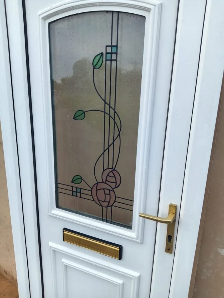Top Quality PVC Single Door With Design Glass - Image 3