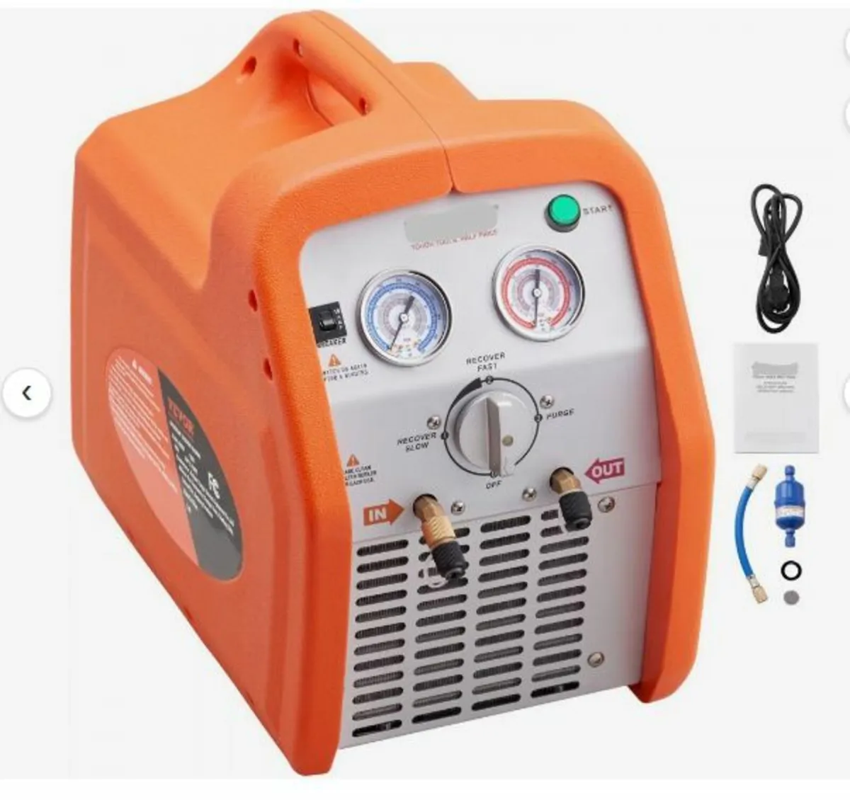1 HP Refrigerant Recovery Machine - Dual Cylinder - Image 1