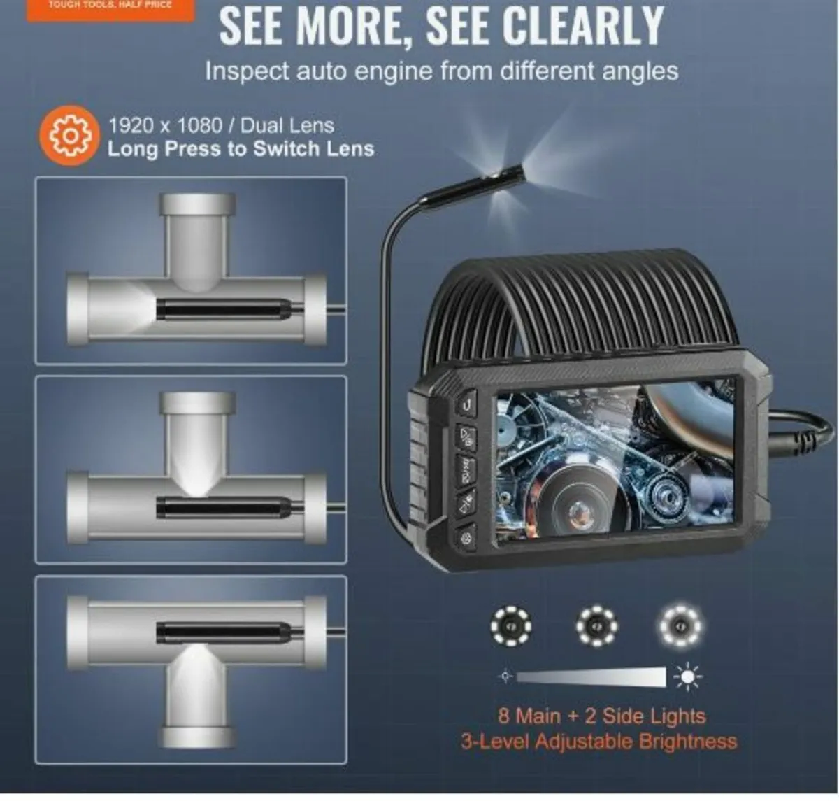 Endoscope Camera with Lights Triple Lens - Image 3