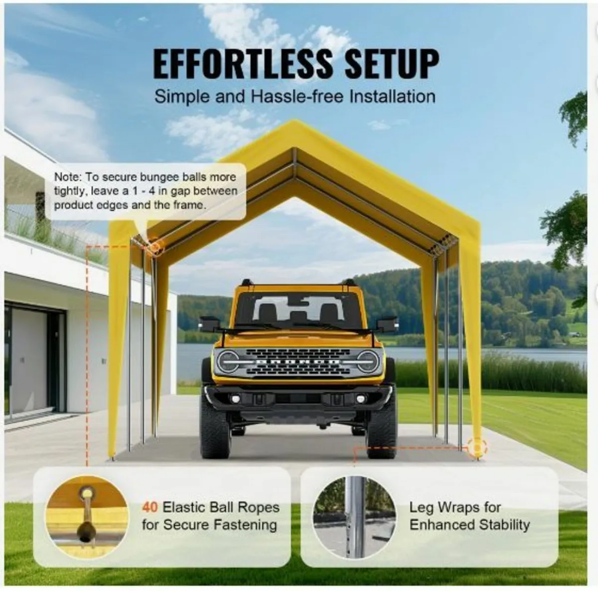 Carport Replacement Canopy Cover 10 x 20 ft - Image 2