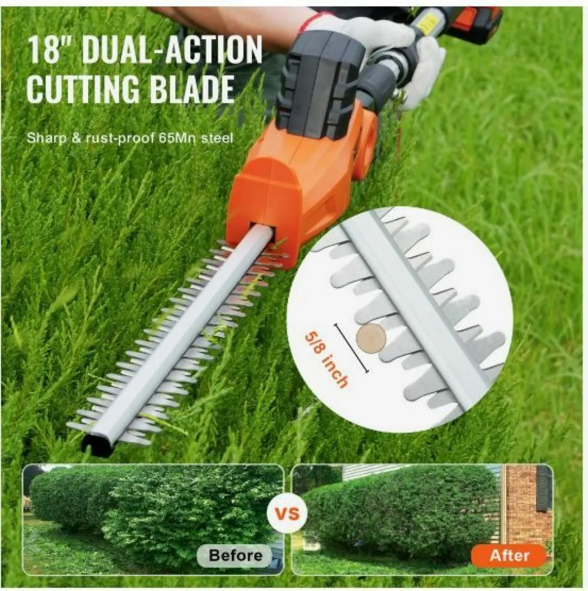20V Cordless Hedge Trimmer Telescoping Pole - Image 2