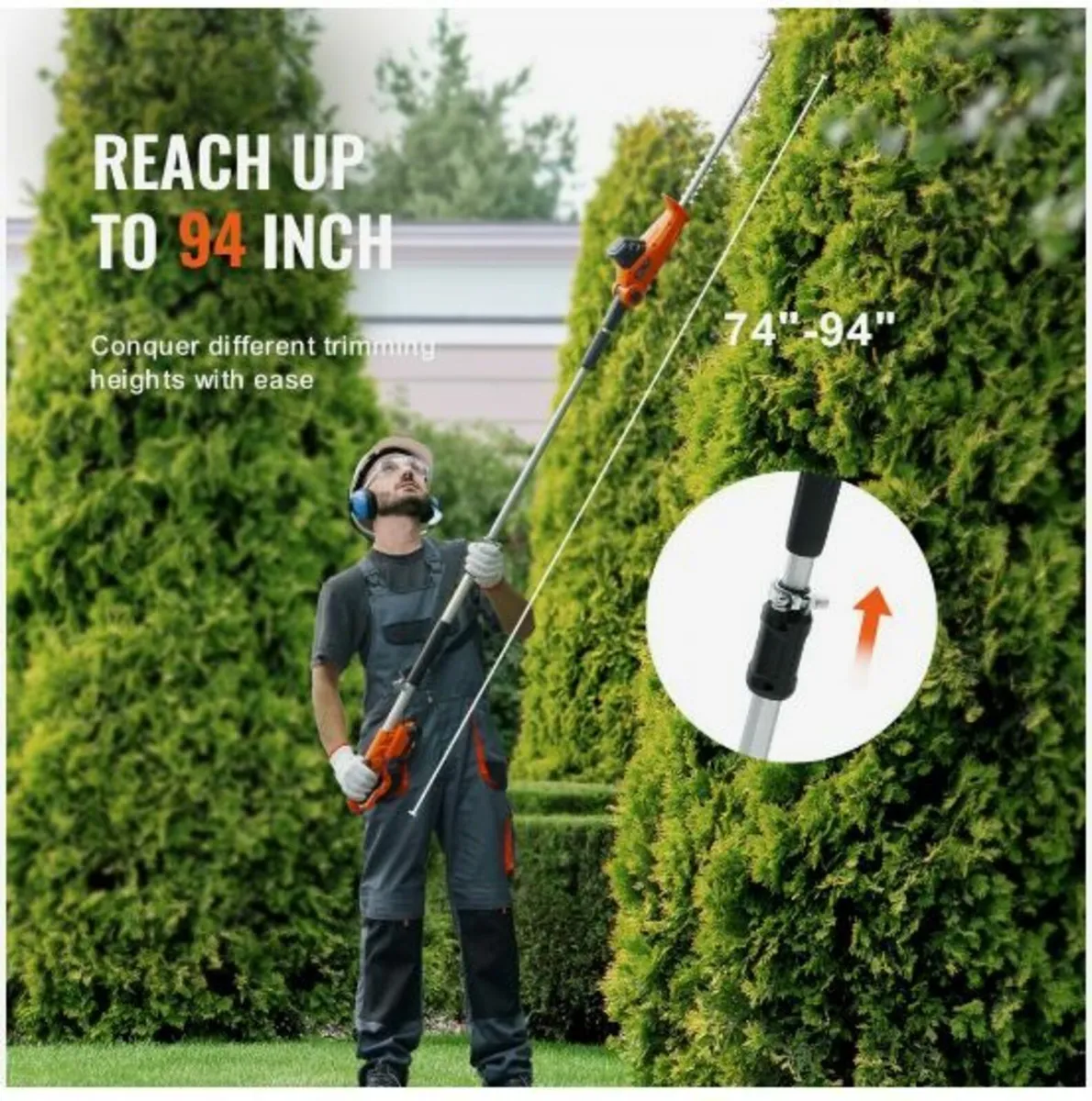 20V Cordless Hedge Trimmer Telescoping Pole - Image 4