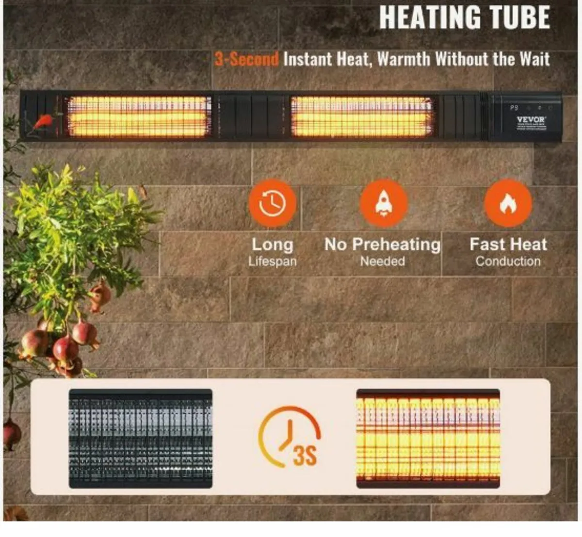 Infrared Heater 3000W Electric Space Heater Remote - Image 3