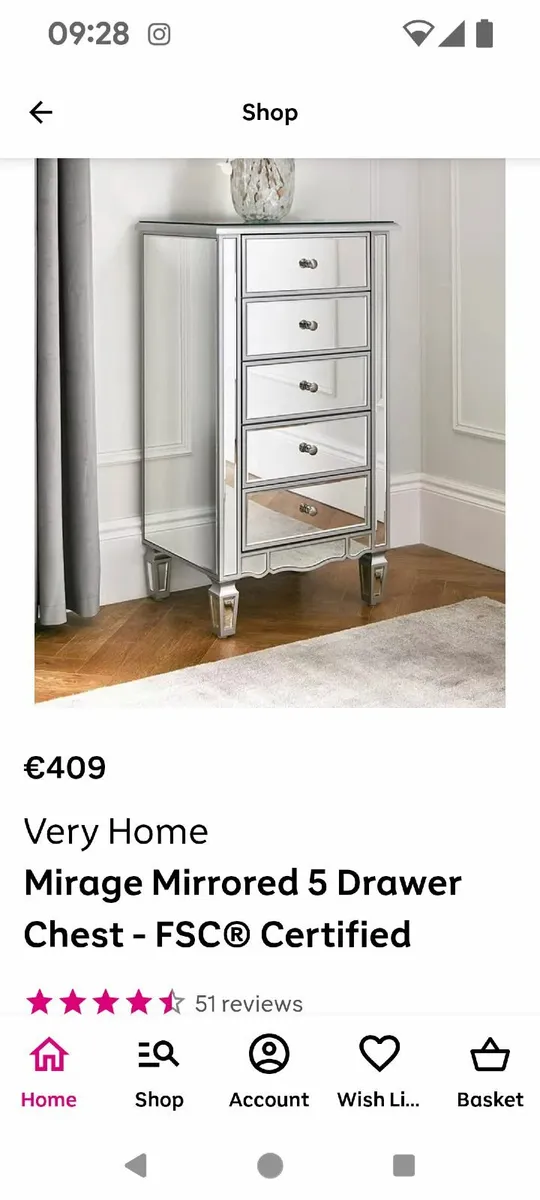 2 Mirrored Chest units & 1 Mirrored bedside unit, - Image 3