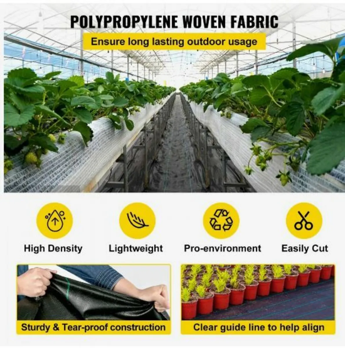 6x300 ft Heavy Duty PP Woven Weed Barrier - Image 3