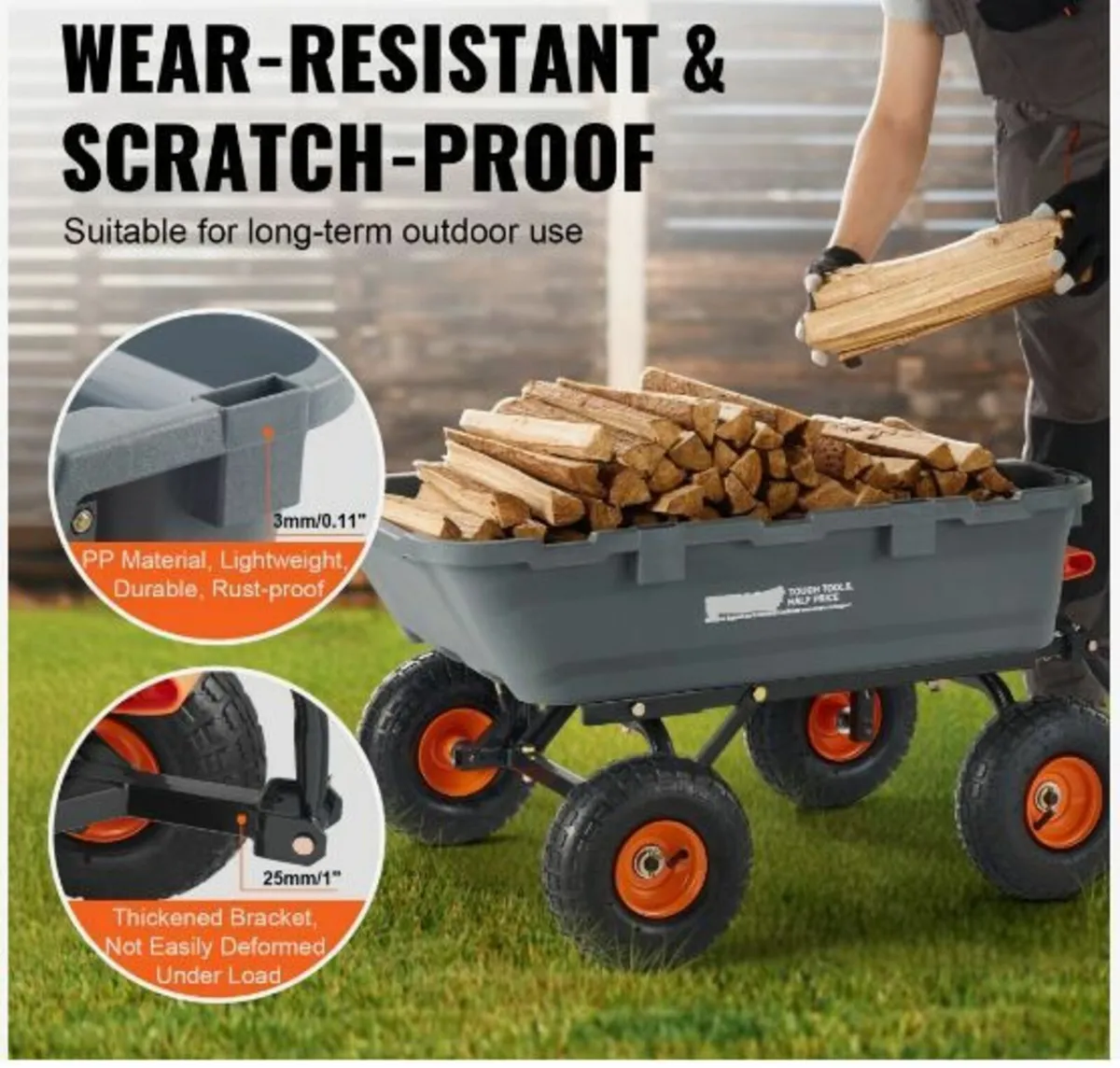 Poly Garden Dump Cart Heavy-duty Yard - Image 3