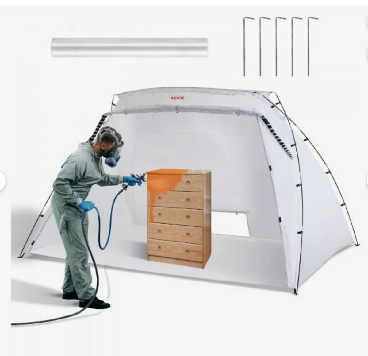 Spray Paint Shelter, 10x7x6ft Portable - Image 1