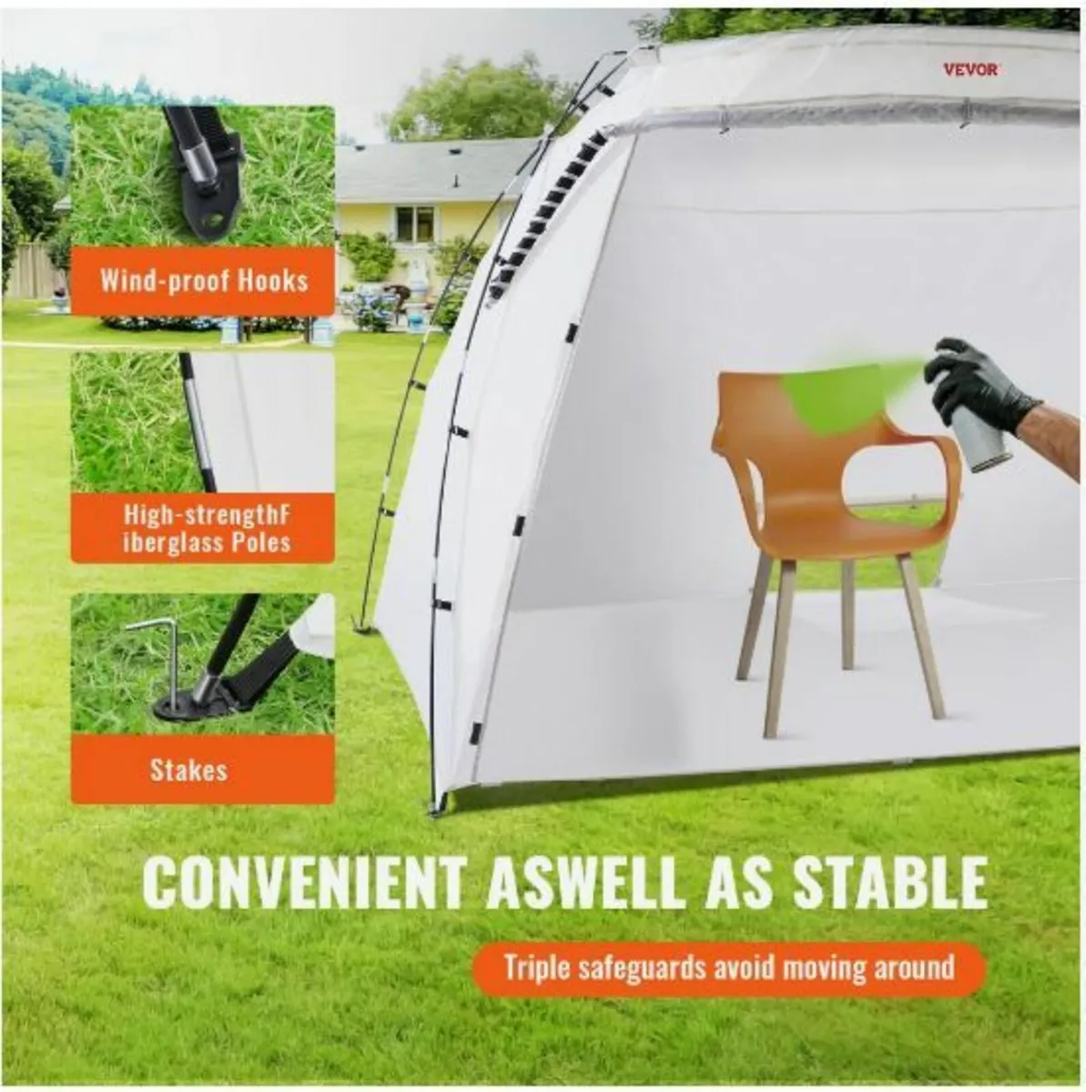 Spray Paint Shelter, 10x7x6ft Portable - Image 3