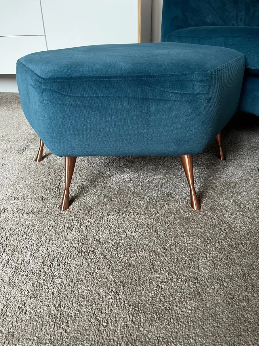 Velvet armchair & Footstool DFS ‘Capsule’ - Image 4