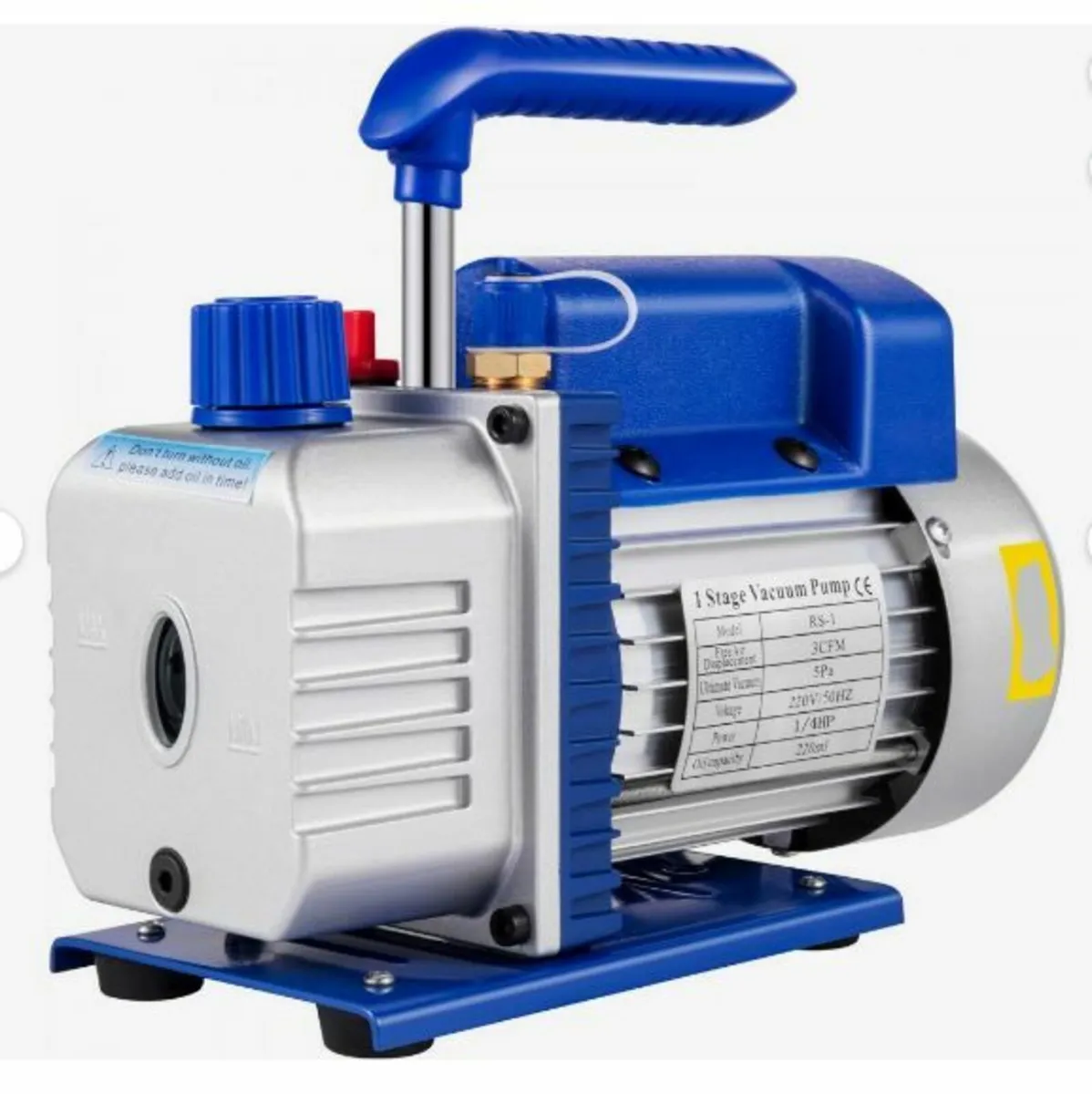 3CFM 1/4HP Refrigerant Rotary Vane Vacuum Pump - Image 1