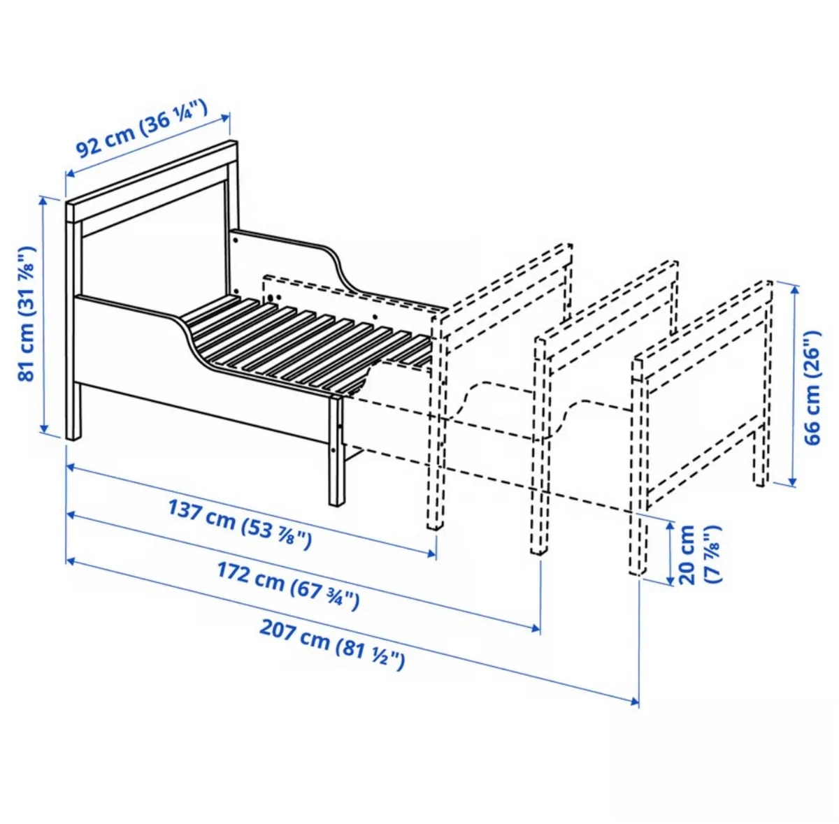 2 x Matching IKEA ‘Sundvik’ extendable kids beds - Image 2