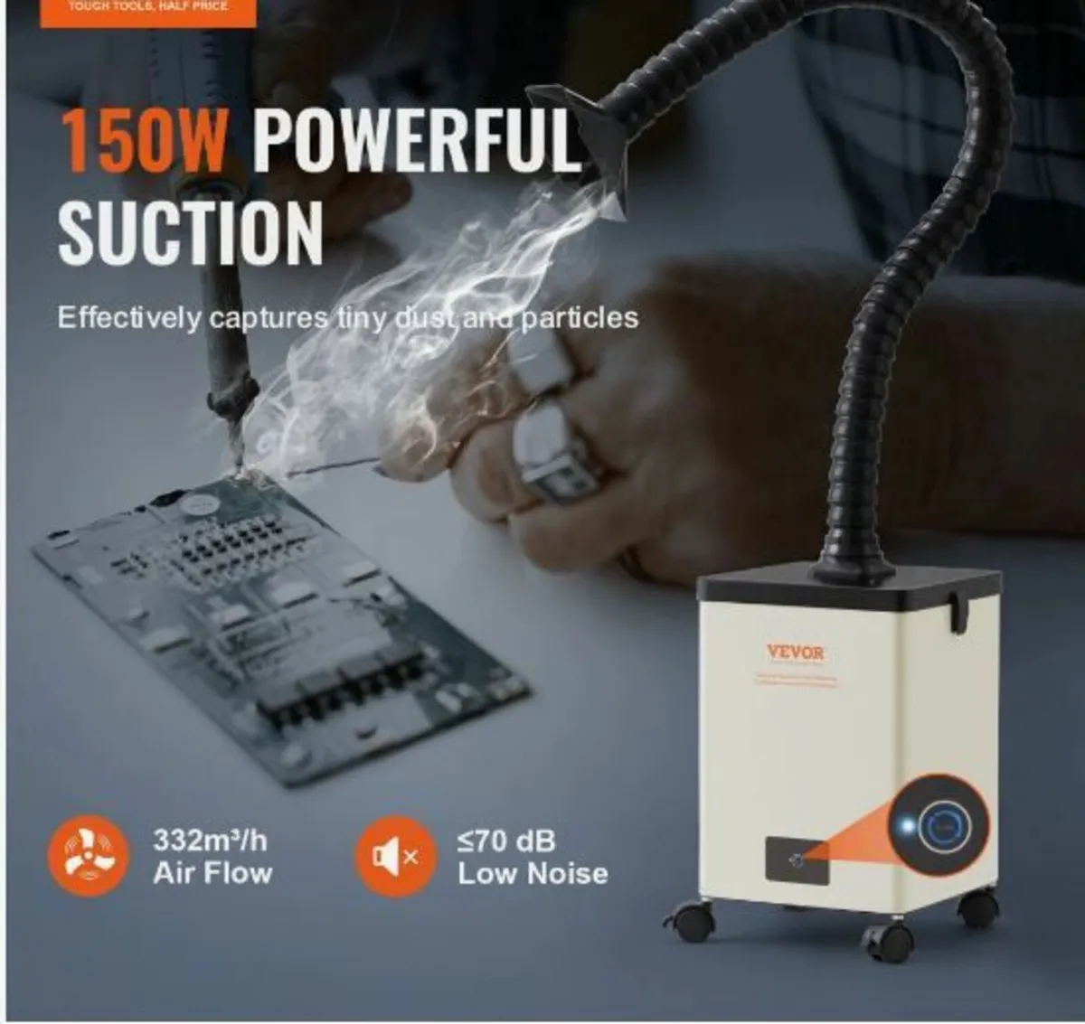 150W Solder Fume Smoke Extractor 3-Stage - Image 2