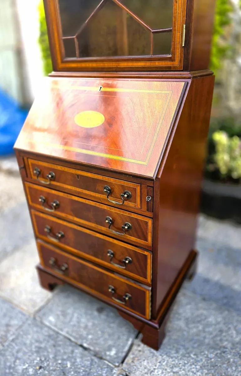 Vintage Walnut Bureau Bookcase - Image 4