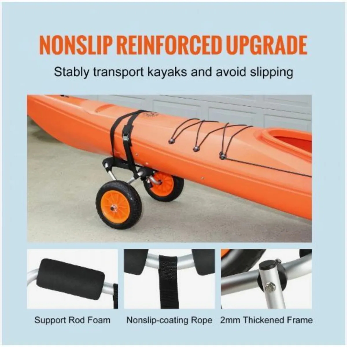 Heavy Duty Kayak Cart, 250lbs Load Capacity - Image 2