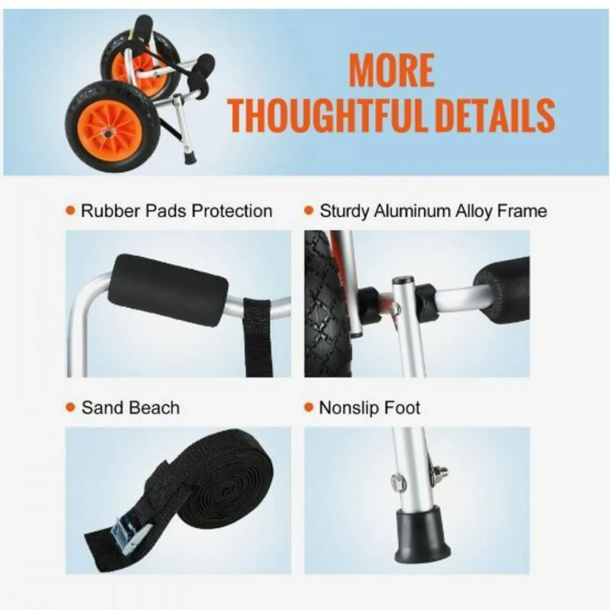 Heavy Duty Kayak Cart, 250lbs Load Capacity - Image 3