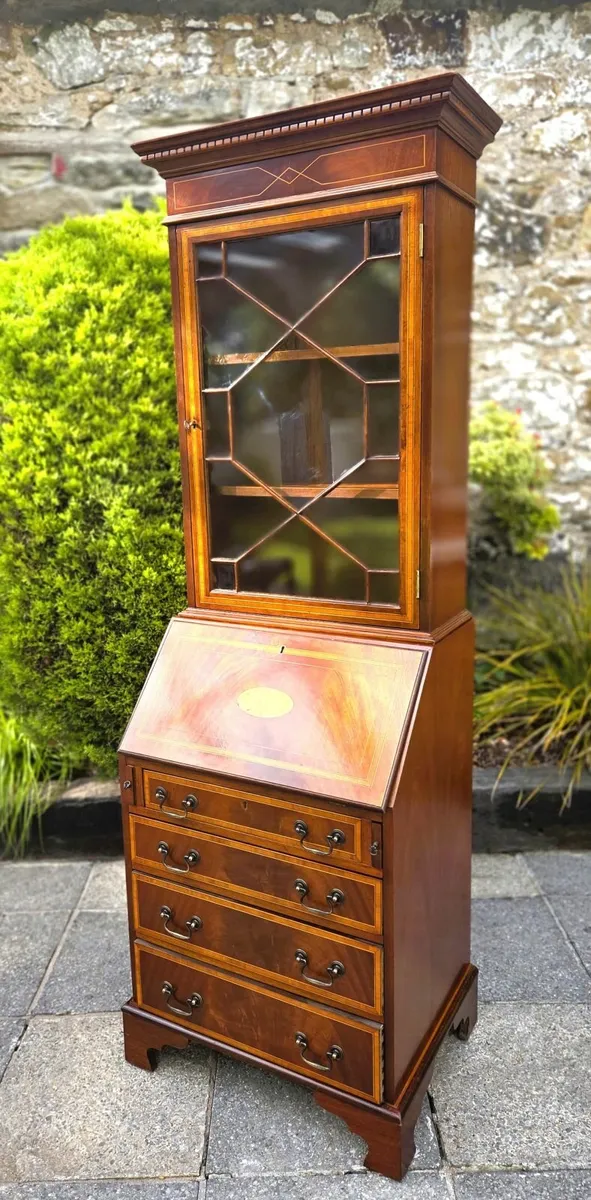 Vintage Walnut Bureau Bookcase - Image 1