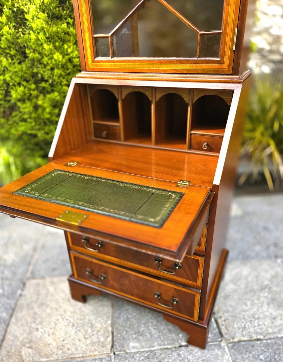 Vintage Walnut Bureau Bookcase - Image 2