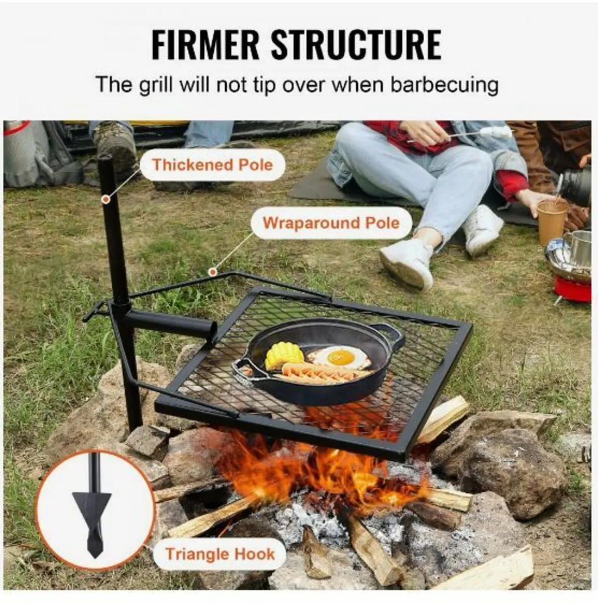 Swivel Campfire Grill Heavy Duty Steel - Image 4