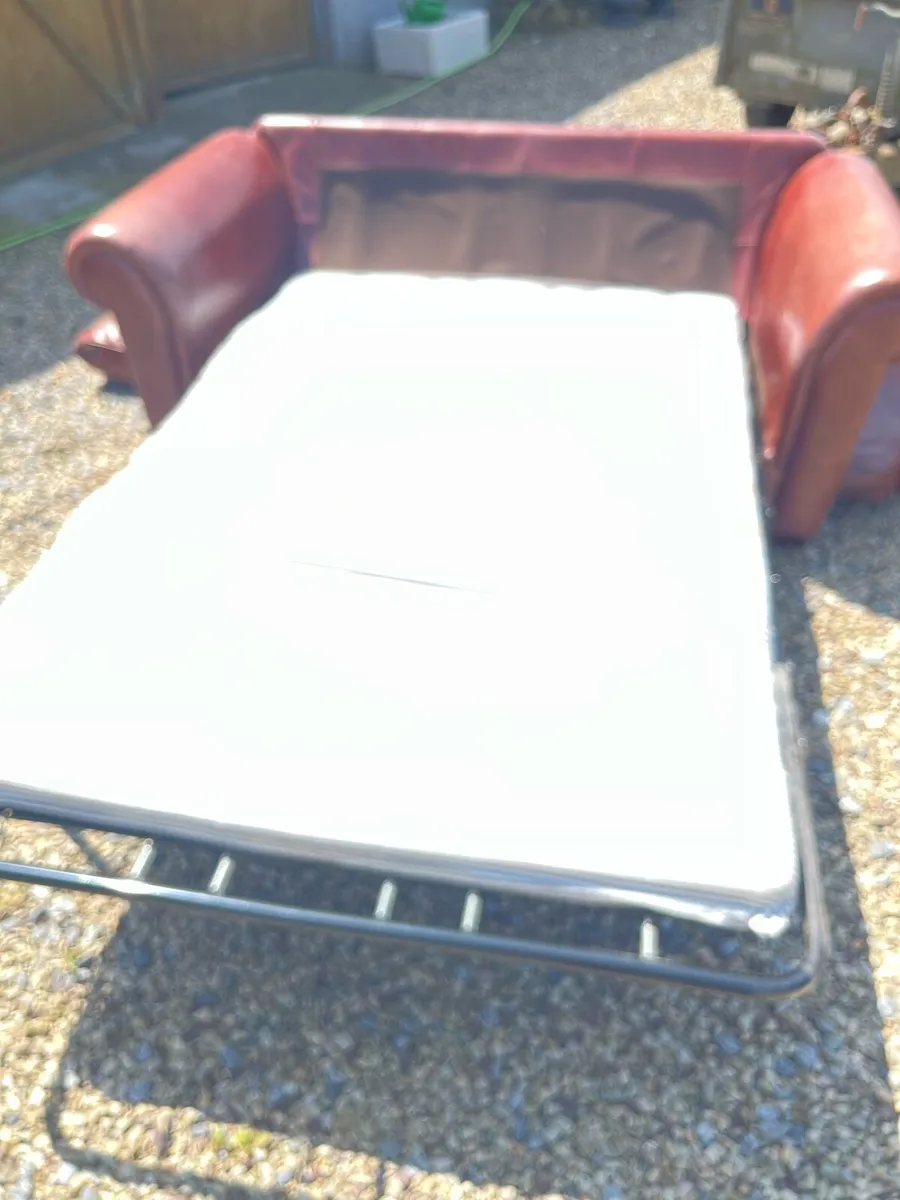 Laura Ashley leather sofa bed - Image 2
