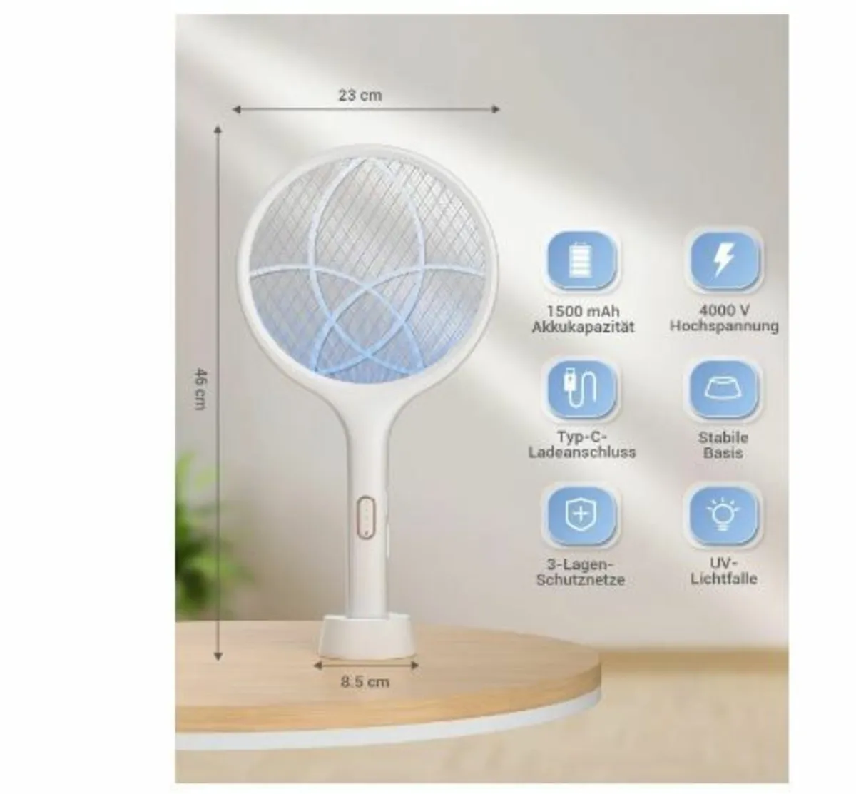 Electric Fly Swatter Extra Strong 4000 V 2-in-1 - Image 4