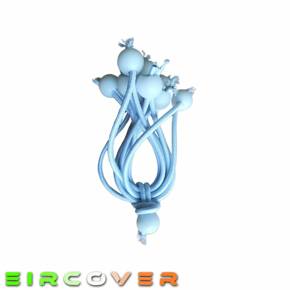 Small white bungee ball ties, 10cm (10 pk) - Image 2