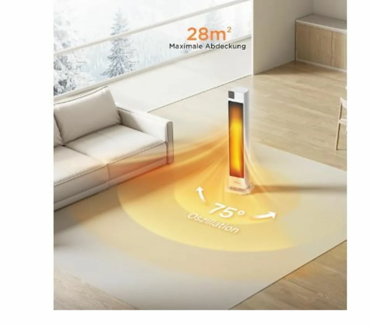 Energy-Saving Quiet Fan Heater with Remote Contro - Image 2